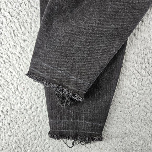 KanCan Jeans Womens 27 Black Distressed High Rise Skinny Raw Hem Stretch Denim - Picture 16 of 16